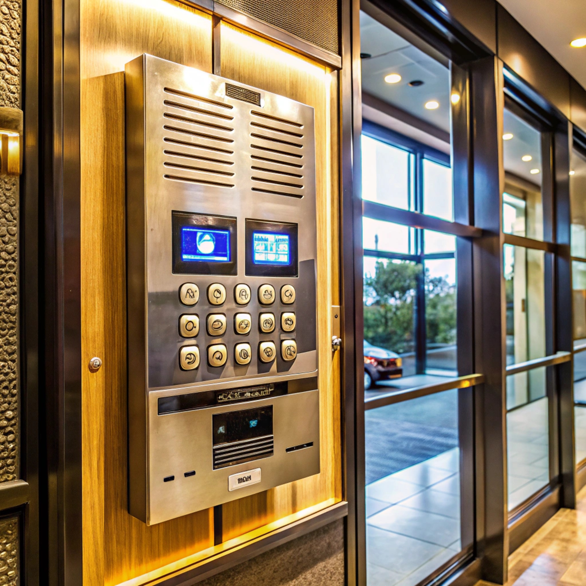 large metal panel with word escalator it